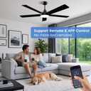 60 Inch Ceiling Fans with Lights and Remote/App Control
Black Ceiling Fan with Light, Quiet Reversible DC Motor, 3CCT, Dimmable, Modern Ceiling Fan for Bedroom/Patio, Indoor/Outdoor