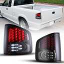 Nixon Offroad Tail Lights for Chevrolet Chevy S10 1994-2004 / GMC Sonoma 1994-2004 / Isuzu Hombre 1996-2000 Tail Lamps LED Rear Lights Car Rear Lamps Assembly Replacement (Chrome Housing/Smoke Lens)