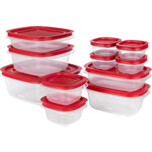 Rubbermaid EasyStore Rectangle and Square Containers, 22-Piece Set, Food Storage Containers with Lids (11-Pack)