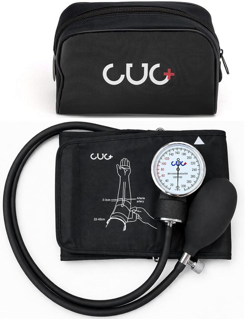 Professional Aneroid Sphygmomanometer, Blood Pressure Cuff Manual, Precision Copper & Brass Movement, Medical-Grade PVC Tubing, Medical Ultrasound Equipment, Ideal for Doctors, Nurses, and Students