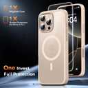 2 x TAURI for iPhone 16 Pro Case, Compatible with MagSafe [Not-Yellowing] with Screen Protectors, Military-Grade Protection, Slim Magnetic Case for 16 Pro 6.3", Desert