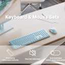 UBOTIE Wireless Keyboard and Mouse Combo with 110 Round Keycaps, Power Switch, and Scissor-Switch Typing Feel Ideal for Office Use(Blue)