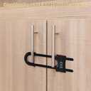 4 Pack U-Shaped Sliding Cabinet Locks Multifunctional Child Safety Lock Adjustable Baby Proof Clips for Home Cabinets Refrigerator Doors Cabinet Knobs and Window Handles (Black)