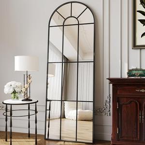 Suidia Wall Mirror, 23" x 68" Window Decorative Mirrors, Metal Framed Wall Decor Wall-Mounted Mirrors for Bedroom, Living Room, Entryway, Black