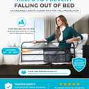 Stander Wonder Pivot Bed Rail, Adjustable Safety Assist Railing with Swing Down Guardrail for Elderly Adults, Fits Mattresses 8 to 12 Inches Thick, ASTM Safety Approved Bedrail, Black
