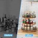 Lazy Susan Turntable Organizer Adjustable - 2 Tier Wood Rotating Spice Rack 12 Inch Lazy Susan for Kitchen Countertop Cabinet Pantry Cupboard Dining Table Bathroom Coffee Bar Home Storage
