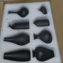 Small Black Vases Set of 8 - Mini Ceramic Bud Vases for Flowers, Pampas Grass, Rustic and Modern Home Decor, Perfect for Living Room, Table Centerpieces, Black Vases Home Decor, Bathroom Decor