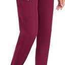 VECARDI Womens Scrub Jogger Pants High Waisted 4 Way Stretch Zipper Pocket (Purple, L)