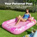 SLOOSH Inflatable Tanning Pool Lounger Float, 70" x 46" Pool Floats Adult with Pillow, 4 in 1 Suntan Tub Raft Floatie,Sunbathing Bed Lounge for Water Blow Up Kids Ball Pit Party Gifts, L-Hot Pink