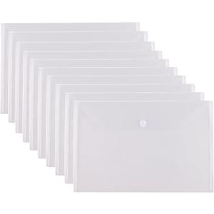 11 x 17 Clear Large Plastic Envelopes Document File Storage Holder 10 Pack Hook Loop Closure