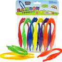6Pcs Plastic Colorful Easy Grip Rainbow Tweezers, Easy Grasp Science Lab Tools Accessories for Kids
