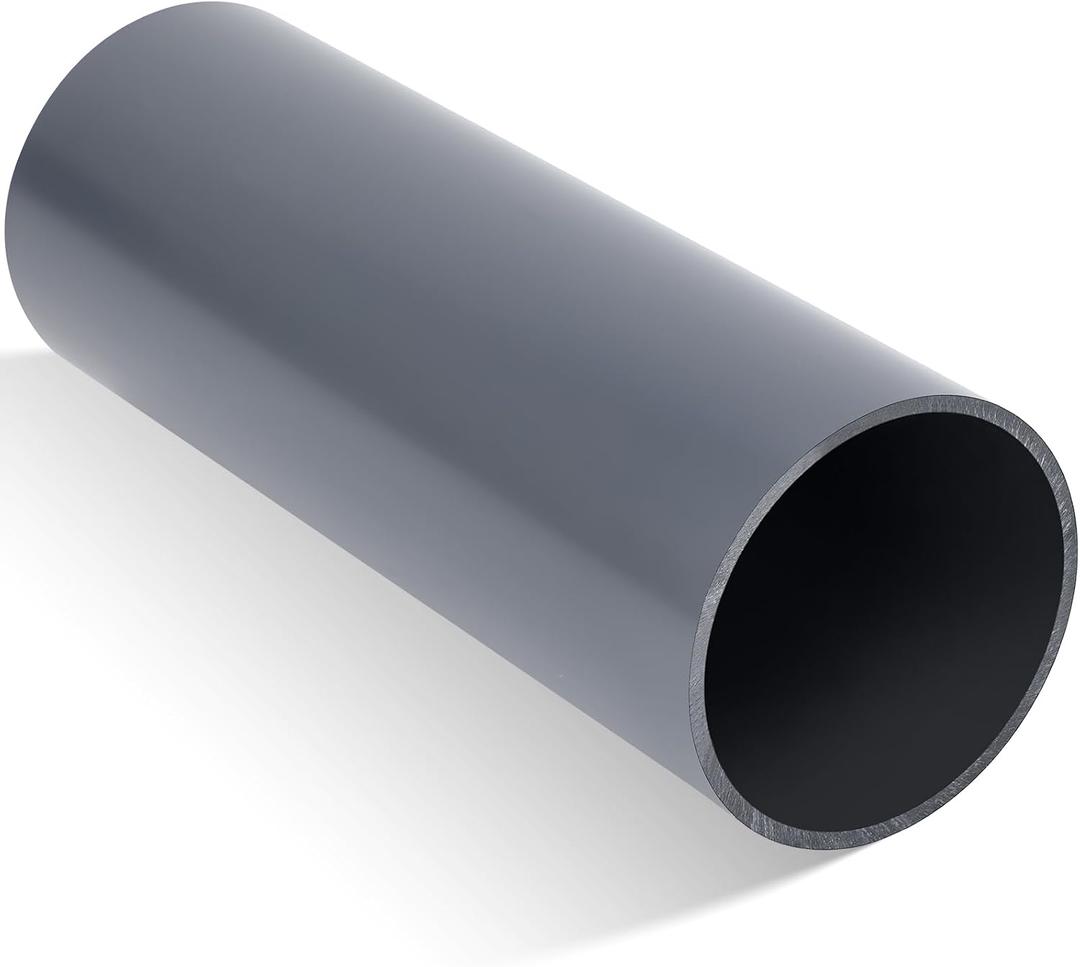 Glooglitter 8" Schedule 40 PVC Pipe, Gray Heavy Duty PVC Tubing, Large Diameter for DIY, Drainage, Pond, Dock & Home Improvement Projects(8" X 2')