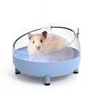 Meow&Woof Hamster Sand Bath Container, Large Sandbox Toilet Gerbil Batheoom, Tiny Chinchilla Dust Bathtub Sand Bath Box for Hamster Cage Accessories 6.5 Inch - Blue