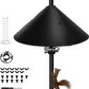 Yummy Sam 19 inch Squirrel Baffle for Bird Feeder Pole Outside, Black Plastic Squirrel Proof Bird House Guard with Spring and Spiked Edge for Shepherd Hook and Outdoor Pole Mount Stoppers