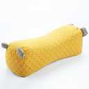 Buckwheat Roll Pillow for Neck Support, Adjustable Buckwheat Bolster Pillow, Firm Support Neck Roll Pillow for Side and Back Sleepers, Cylinder Pillows with Pillowcase, Yellow 16" x 6"