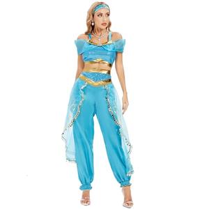 Funna Costume for Women Princess Dress Up Outfit Party Supplies Blue, Small/4-6
