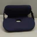 Ergonomic Seat Cushion for Sciatica Relief & Long Driving - Memory Foam Back Support with Adjustable Strap, Non-Slip Base & Removable Mesh Cover - Office, Car (Navy Blue) (Universal Size)