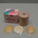 Hopkost Boob Tape Breast Lift Tape for Large Breasts with 2 Pcs Nipple Covers Invisible Boobtape for A-G Cup(Beige,3 in)