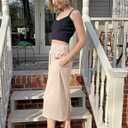 TARSE Womens Linen Palazzo Capri Pants Boho Summer Smocked High Waist Wide Leg Casual Loose Trousers with Pockets Flowy Pants (White, XXL)