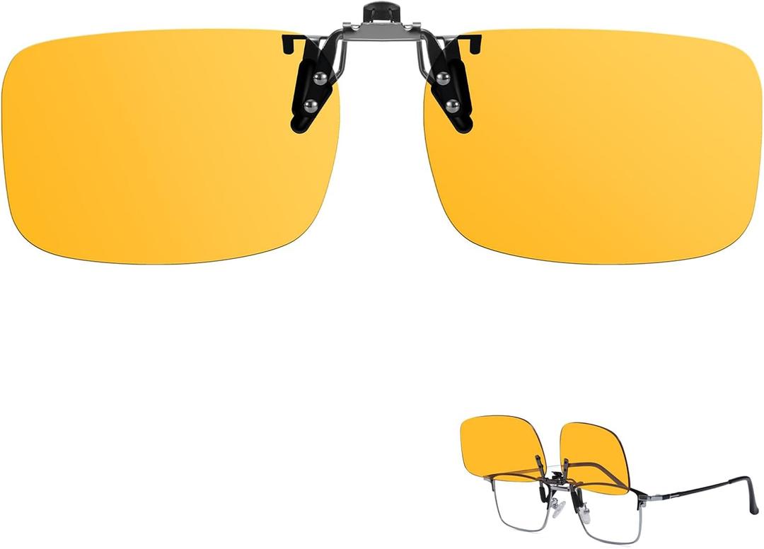 TJUTR Clip On Blue Light Blocking Glasses, Computer TV Gaming Glasses for Women Men, Improve Sleep & Reduce Eyestrain