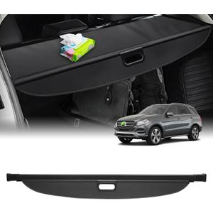 Powerty Only Fit for Cargo Cover Benz GLE 2016 2017 2018 2019/Benz ML Series ML350 2012 2013 2014 2015 Rear Trunk Shade Retractable Trunk Shield Luggage Tonneau Security Cover Black