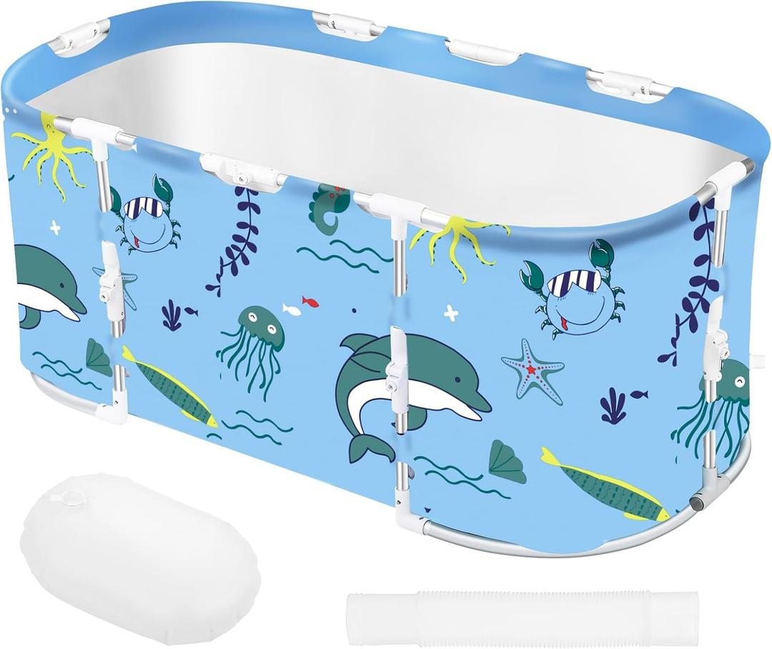 STARBRILLIANT Convenient Bathtub with Aluminum Alloy Support Rod, Ready to Use Upon Opening,Suitable for Indoor and Outdoor Use