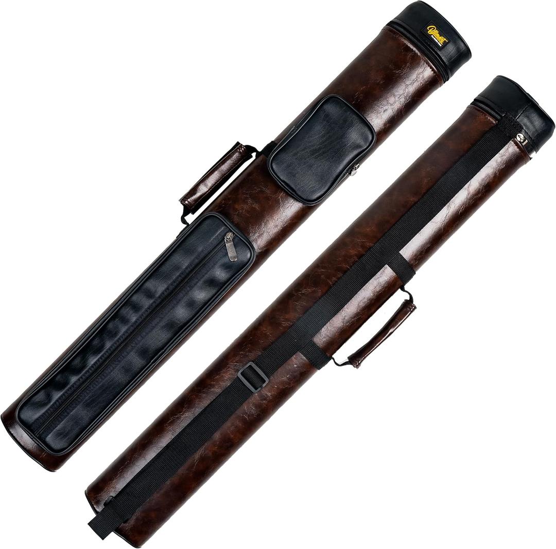 Pool Cue Case, 2 X 3 Hard Pool Cue Stick Carrying Case, Billiard Stick Accessories (Brown)