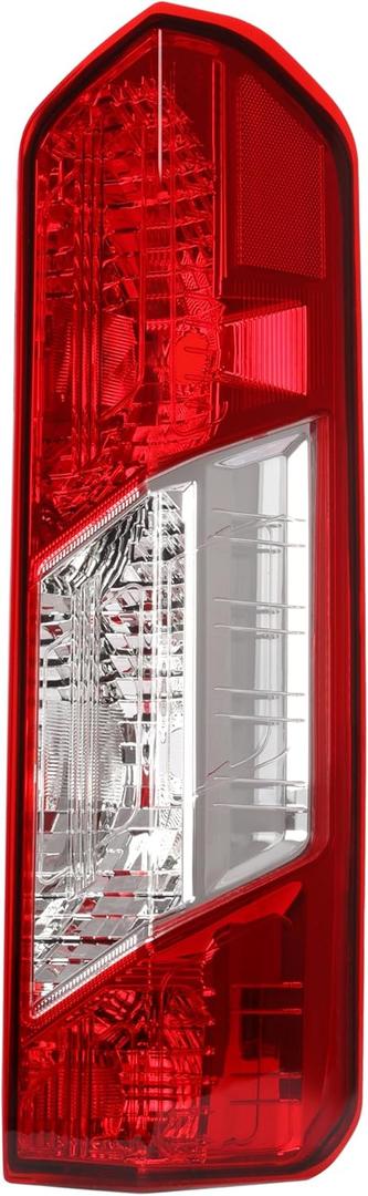 KUAFU Passenger Side Tail Light Compatible with 2015-2024 Ford Transit 150 250 350 350HD E-Transit Replacement for CK4Z13404A FO2801242 Taillight Rear Brake Tail Lamp Assembly (Red Lens+Clear Lens)