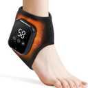 EDIFOLLY Cordless Ankle Heating Pad, Ankle Massager with Heat, Rechargeable Heated Foot Brace Wrap, 3 Vibration and Heating Modes, Auto Shut Off