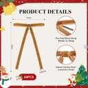 2 x 24 PCS Velvet Christmas Bows for Christmas Tree 5" x 7" Rustic Crafts Gift Velvet Ribbon Bows Twist Tie Bows for Xmas Wreaths Garland (Khaki)