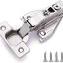 DecoBasics (50 PCS) Full Overlay Soft Close Cabinet Hinges for Kitchen Cabinets - 105 Face Frame Concealed Cabinet Door Hinge -3 Way Adjustability -Clip on Plate & Matching Screw 4 Easy Installation