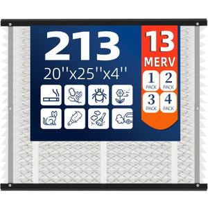 2 Pack 213 Replacement Air Filter, MERV 13,Actual Size: 20.47"x25.6"x3.94", Nominal Size: 20''x25''x4'', HVAC Furnace Filter, Compatible with AprilAire Models 1210, 1620, 2210, 2216, 3210, 4200