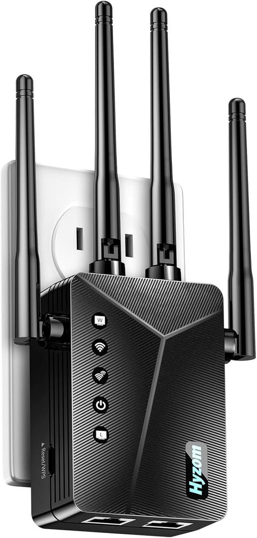 2026 WiFi Extender Signal Booster for Home & Outdoor - 5X Faster Internet Booster with Ethernet Port, Covers 13,000+ Sq.Ft House & Yard | Long Range Wireless Repeater Amplifier, Works with Any Router (Black)