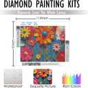 RLTXBUK Colorful Floral Diamond Art Kits, Oil Painting Watercolor Flower Gem Diamond Painting Art Kits for Adults Kids Beginners, Floral Room Decor 9.8x11.8 Inch