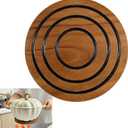 8 Inch Magnetic Wooden Trivets, Acacia Wood Pot Holder with 3 Heat-Resistant Silicone Rings, Kitchen Round Magnetic Trivet for Cast Iron Pots, Pans and Hot Dishes