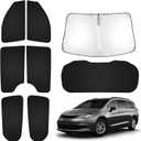 T TGBROS Windshield Sun Shade for Chrysler Pacifica 2017-2025 Car Window Shades Thicken UV Block and Blackout Privacy Foldable Sunshades 8PCS Accessories Keep Cool Sun Visor Covers