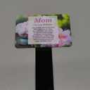 'Mom On Your Birthday' Memorial - Sublimated Aluminium Memorial Plaque, mounted onto an acrylic stake, for outdoor use