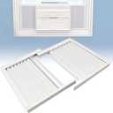 Flamorrow Window Air Conditioner Side Panels with Frame, Fits 5,000 BTU Window Air Conditioners, AC Accordion Filler Kit and Air Conditioner Curtain Replacement for Window AC Units