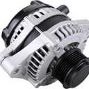 11573N New Alternator Compatible with 2011 2012 2013 for Honda Odyssey V6 3.5L, 2012-2015 for Pilot, 2012-2014 for Ridgeline, 130Amp 6-Groove Pulley Alternators 104210-1240 31100-RV0-A01 9764219-124