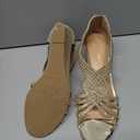 PIZZ ANNU Women's Diana Low Wedge Sandals Sparkly Rhinestone Open Toe Fashion Dress Shoes for Woman Lady in Bridal Dance Evening, 8.5