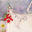 3 x 2Pcs Cute Purse Charms Purse Extender Chain,Y2K Strawberry Keychain Bow Keychain,Kawaii Heart Star Bag Charm