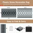 LILIOFFIC Outdoor Rug Waterproof 8x10 ft Outdoor Carpet Patio Rug Mat Reversible RV Camping Rug Plastic Straw Rug Outside Outdoor Area Rug for Patio Deck Balcony Backyard Picnic Beach
