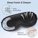 Weighted Eye Mask for Sleeping - Sleep Mask for Women & Men, Blackout 3D Contoured Sleeping Mask for Side Sleeper, Zero Pressure Soft Night Eye Cover with Adjustable Strap for Travel, Black