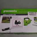 Greenworks 40V (120 MPH / 500 CFM) Leaf Blower, for damp autumn leaves, spring pollen, summer grass clippings, and winter debris across driveways, patios, Includes 2.5Ah Battery and Charger