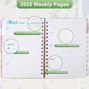 2025 Planner, Weekly & Monthly Planter 2025, Jan. 2025 - Dec. 2025, 12 Monthly Planner for Daily Organizing, Hardcover Calendar Sized 8.5" x 6.1", Pink & Purple Flowers (Style C)