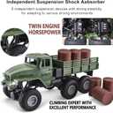 JPJCOOY RC Military Truck 6x6 Road Remote Control Car 1/16 Scale Remote Control Truck 4WD All Terrain Rock Army Transport Vehicle Toy Vehicle for Kids Children Boy Gift