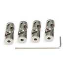 3mm to 3mm Rotatable Universal Steering Joint Shaft Coupling Connector L23x D9 with Screws with Wrench, 4pcs/Pack (Size: 3mm to 3mm)