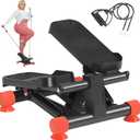 SogesHome Steppers for Exercise at Home,Stair Step Workout Machine with Optional Resistance Bands,Mini Stepper with 400LBS Loading Capacity,Hydraulic Fitness Stepper with LCD Monitor (Red)