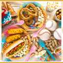 2 x FoldTier 175 Pcs Ice Cream Drip Baseball Birthday Party Decorations Set Ice Cream Paper Plates Napkins Fork Set Disposable Fairy Tableware Decorations Supplies for Baby Shower Dinner Serves 25