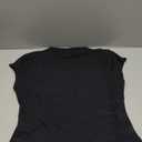 Womens Double Lined Mock Turtle Neck Tops Slim Fitted Cap Sleeve Shirts Going Out Tees Y2k Summer Clothes 2025 (Small, Black)